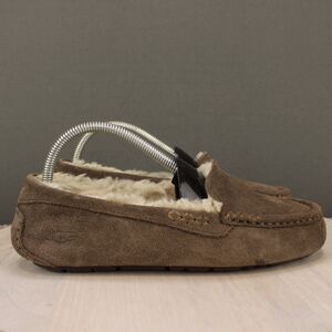 UGG Suede Shearling Slippers Slip On Womens 8 Brown Comfort